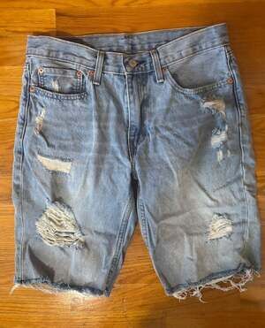 Men’s Levi's 511 Slim Fit Distressed Raw Hem Denim Shorts
